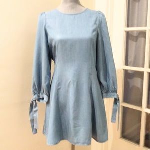 Zara denim fit and flare dress